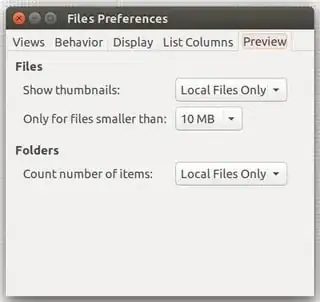 Nautilus preview settings