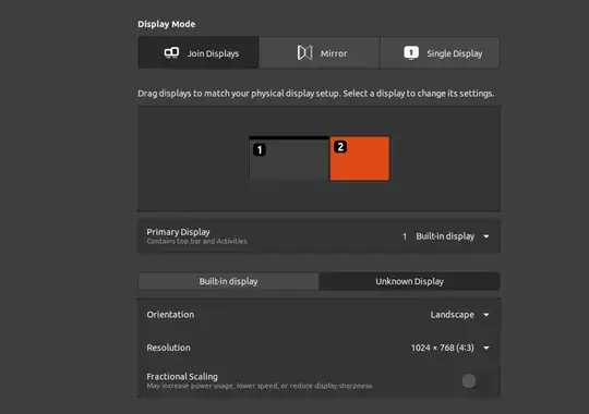 this is the display settings from laptop screen