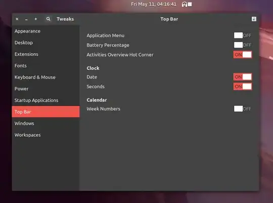 gnome tweak top bar settings