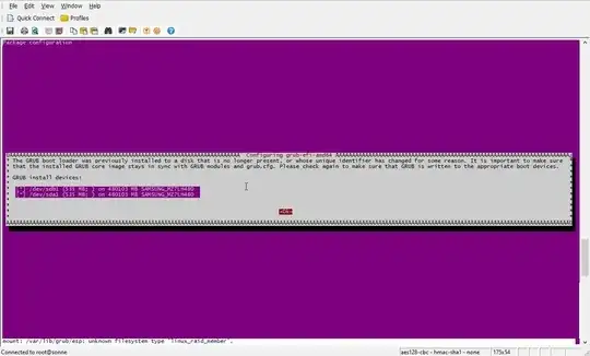 reconfigure grub-efi-amd64 screen5