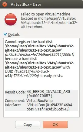 VirtualBox error