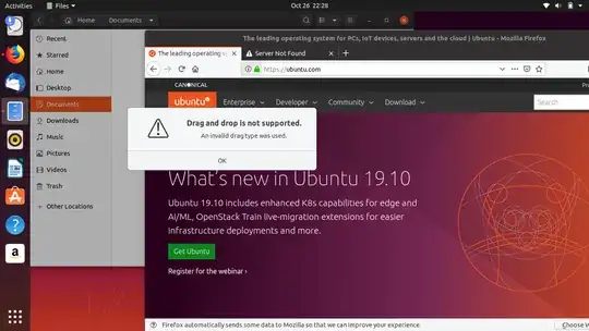 Drag and drop link to Documents folder failed