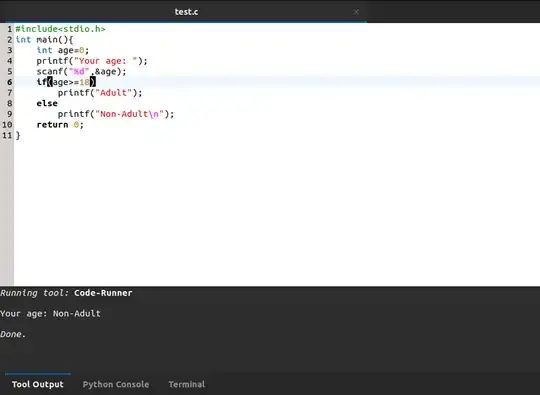 Screenshot of Editor with ouput