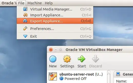 at the top left corner, then file and export appliance
