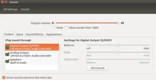 Screenshot of sound setting dialog box with both adapter outputs recognized