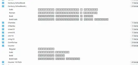 Font-manager with broken fonts