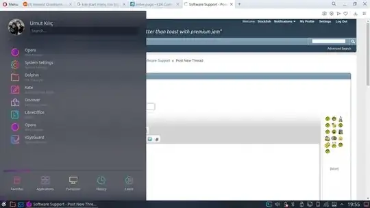 screenshot of application launcher