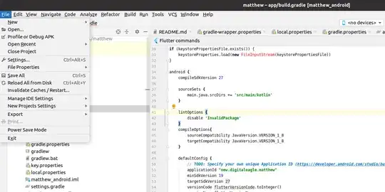 My Android Studio file menu