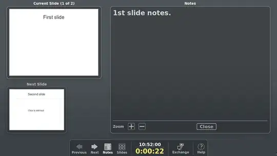 laptop view of the presentation using the presenter console extension