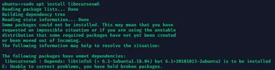 sudo apt install libncursesw5