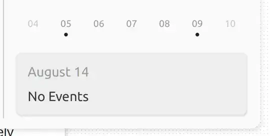 Screenshot of description below calendar in notification panel for a day with no event