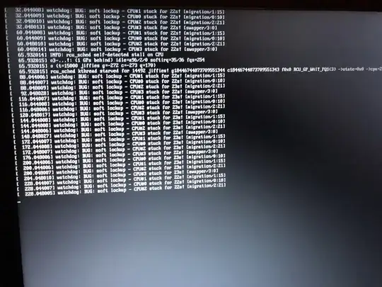 photo of screen with manysoft lockup messages