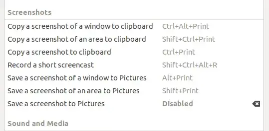 Disable default screenshot shortcut