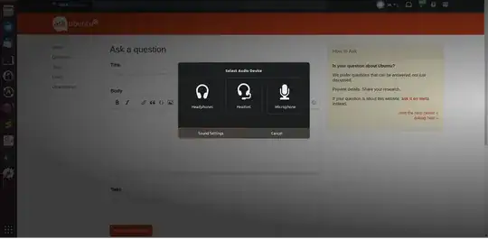 Select audio device pop-up