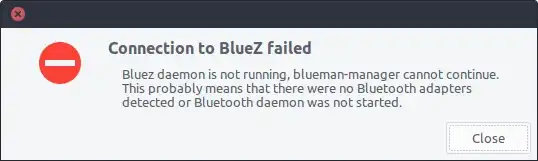 Connection to BlueZ failed