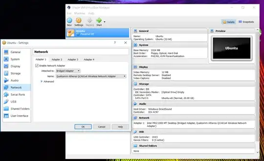 bridged adapter selected