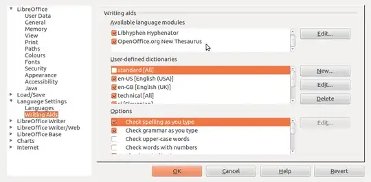 Language settings with new thesaurus