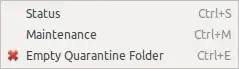 clamtk quarantine menu screenshot