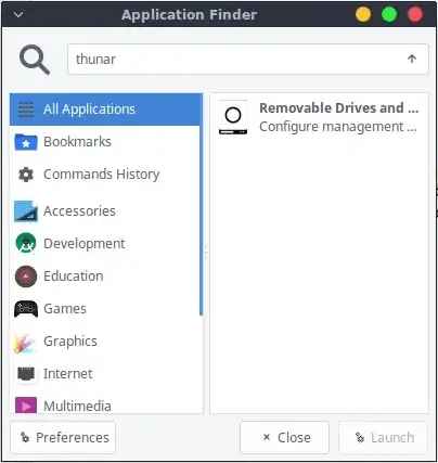 Thunar Does not show up