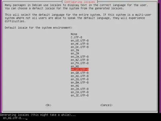 Configuring locales (screenshot), choosing a default locale
