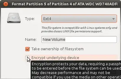 Screenshot of Format Partition dialog