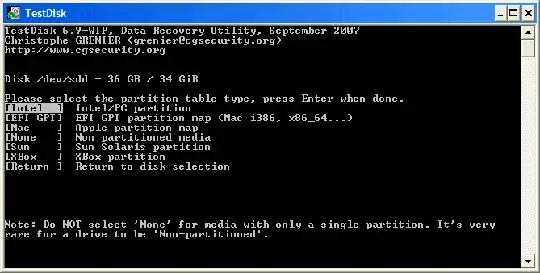 Partition table type selection