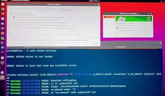 nVidia drivers installed under Ubuntu 20 but not loaded correctly