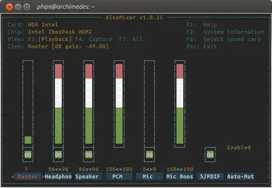 alsamixer screenshot