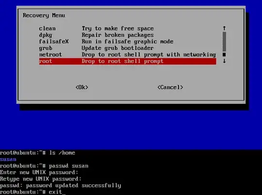 Recovery Menu - root shell selected