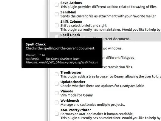 Screenshot of a mouse-over tooltip seen in Geany