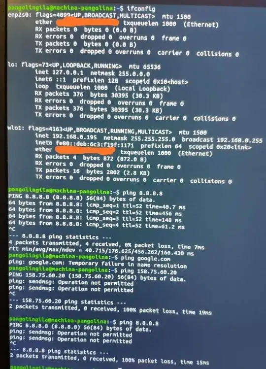 Output of some commands that may help