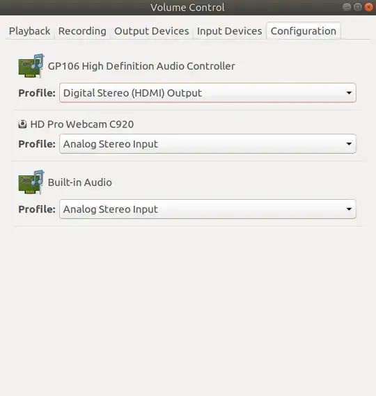 PulseAudio Configuration Screenshot
