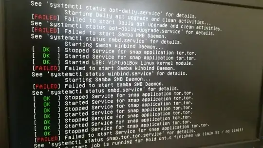 Screen photo of boot screen
