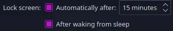 Settings for sleep locking