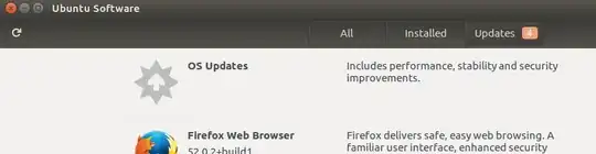 Screen shot of Ubuntu Software showing refresh icon in upper left corner.