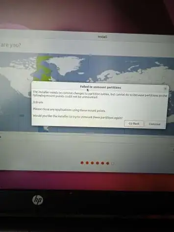 failed to unmount partitions
