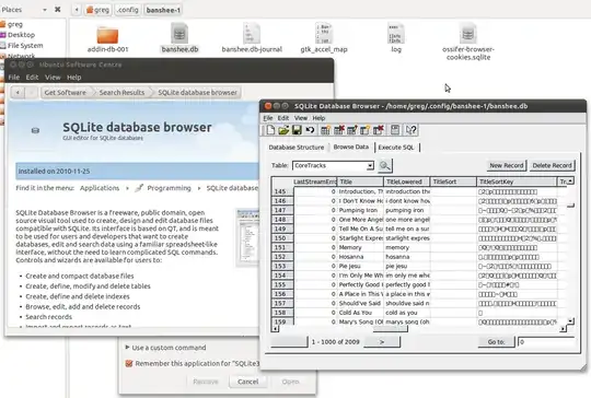 Screenshot of various steps