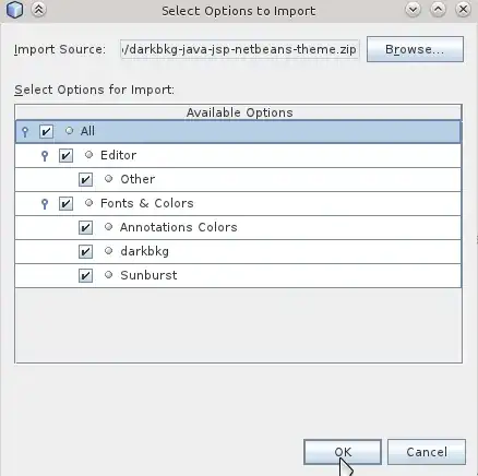 Import dialog