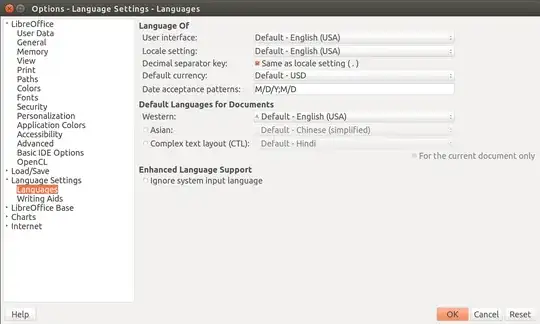 Languages options