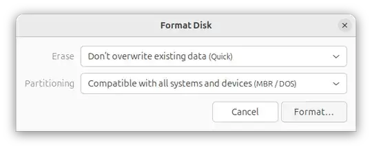 using the Disks utility 2