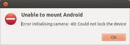 Error initialising camera: -60: Could not lock the device