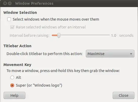 Old Window Preferences when it was easy to change the movement key
