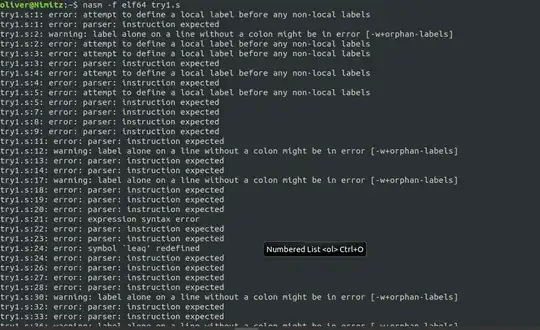 screenshot of terminal