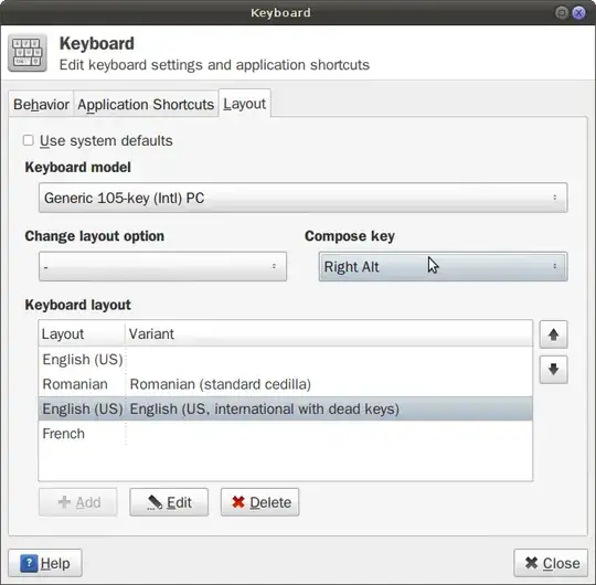 keyboard settings dialog