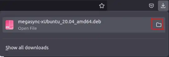 Screenshot of downloads in Firefox