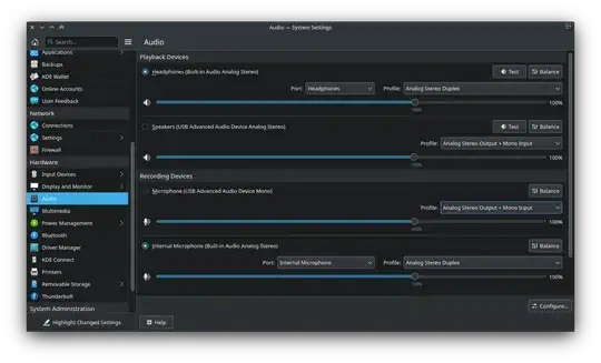Kubuntu System Settings for Audio