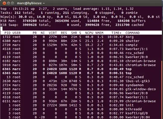 top in a terminal window