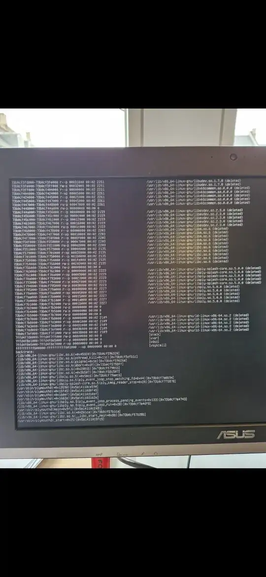 Frozen Screen Error message