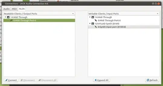 jack connections: alsa tab, before connection