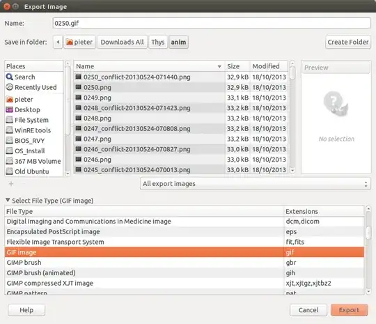 Set file type to GIF